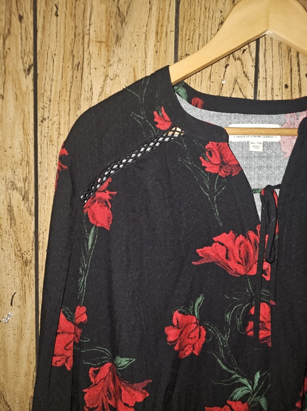 NWT IDYLLWIND Roses Long Sleeve Peasant Blouse - XXL - Picture 5 of 8